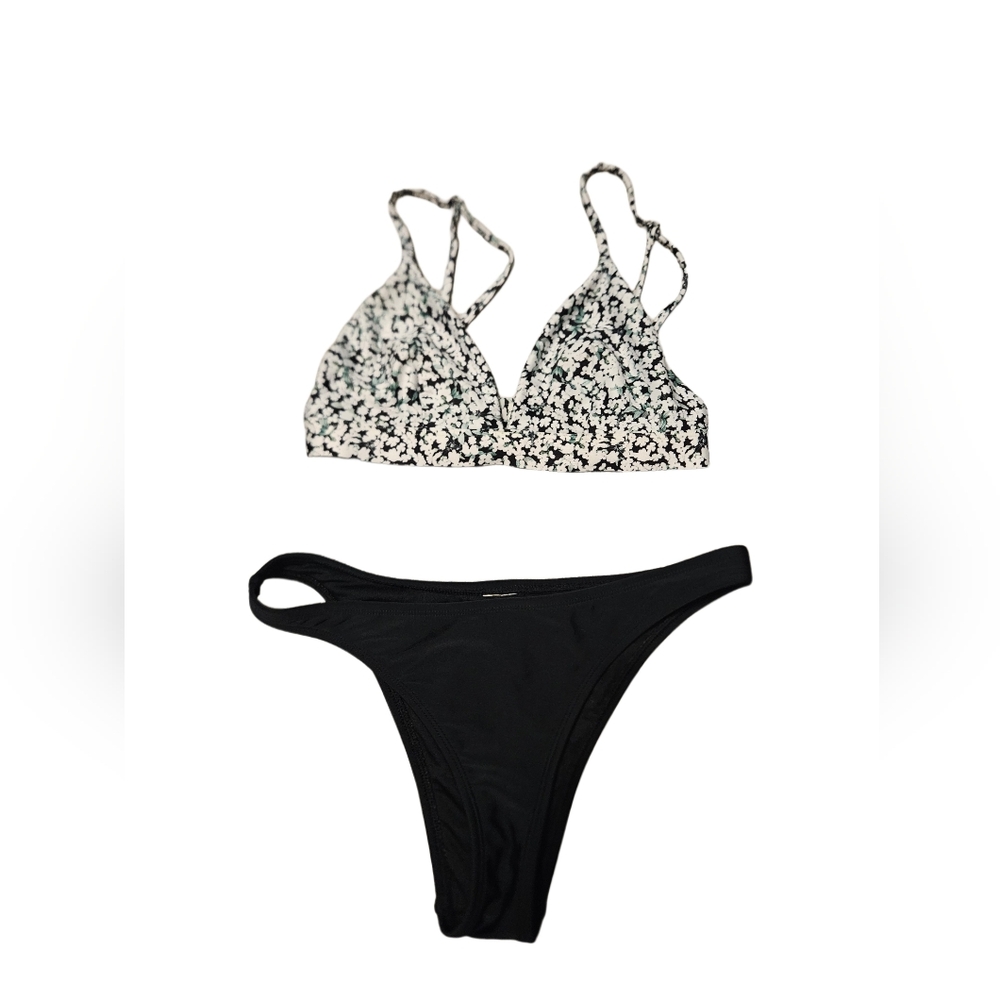 Black and White H&M Floral Bikini Set